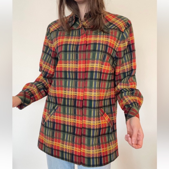 Vintage plaid jacket / size 10 medium - Picture 7 of 15